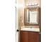 Powder room with vanity and mirror at 20389 E Powers Pl, Centennial, CO 80015