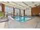 Refreshing indoor pool with ample deck space, natural light, and serene views for year-round enjoyment at 1900 E Girard Pl # 907, Englewood, CO 80113