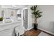 Bright kitchen with bar seating, stainless steel fridge, and open layout at 500 S Pennsylvania St # 520, Denver, CO 80209