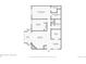 Detailed floor plan showing layout of the living room, bedrooms, kitchen, and bathrooms at 3600 S Pierce St # 5-101, Denver, CO 80235