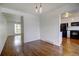 Open dining room is located adjacent to the kitchen and the living room at 7396 S Knolls Way, Centennial, CO 80122