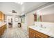 Charming kitchen with a vintage feel and views into the dining area at 3900 Garland St, Wheat Ridge, CO 80033