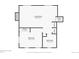 A floor plan view of a lower-level bedroom, bathroom, living room with fireplace, closets, and stairs at 4664 S Zang St, Morrison, CO 80465