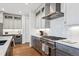 Modern kitchen with stainless steel appliances and white cabinetry at 528 Nesting Eagles Way, Berthoud, CO 80513