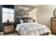 Stylish bedroom featuring modern decor, a comfortable bed, and a nightstand with a lamp at 5629 Farrier Pt, Castle Rock, CO 80104