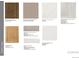 Selection of flooring and tile samples with cabinet door style in neutral colors at 5629 Farrier Pt, Castle Rock, CO 80104