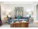 Cozy living room featuring a comfortable sofa, stylish decor, and a large painting at 5174 S Ukraine St, Aurora, CO 80015