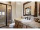 Bathroom with tiled shower and vanity at 4479 Tierra Alta Dr, Castle Rock, CO 80104