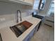 Up close capture of the modern kitchen sink and countertop, perfect for meal preparation and easy clean-up at 2100 N Franklin St # 8, Denver, CO 80205