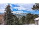 Breathtaking mountain view with snow-capped peaks, blue skies, and lush evergreen trees at 25728 Stanley Park Rd, Evergreen, CO 80439