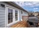 Backyard deck with glass doors with a grill providing an inviting outdoor area for relaxation and entertainment at 3902 S Uravan St, Aurora, CO 80013