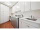 Well-lit laundry room offers plentiful storage space and modern washer and dryer at 2400 E Cherry Creek South Dr # 207, Denver, CO 80209