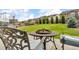 Patio featuring outdoor seating around a fire pit, overlooking a large, landscaped backyard at 4884 St Vrain Rd, Firestone, CO 80504