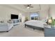 Spacious main bedroom with a tray ceiling, sitting area, ensuite bathroom and large window at 4884 St Vrain Rd, Firestone, CO 80504