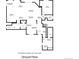 Layout of the ground floor with living room, dining room, office, kitchen, and bathrooms for scale at 2447 Fairway Wood Cir, Castle Rock, CO 80109