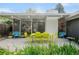 Patio with outdoor seating, lush landscaping, and modern architectural details at 1338 S Fairfax St, Denver, CO 80222