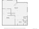 Basement floorplan showing Gathering room, wet bar, bathroom and basement square footage at 22991 Hope Dale Ave, Parker, CO 80138