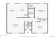 Detailed first-floor plan showcasing the kitchen, living room, dining area, and bedroom dimensions at 3965 S Fundy Cir, Aurora, CO 80013