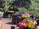Deck area featuring vibrant flower arrangements and a grill at 26116 Chief Hosa Rd, Golden, CO 80401