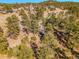 Scenic aerial view of mountain home surrounded by lush trees at 3817 Ponderosa Dr, Evergreen, CO 80439