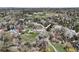 Beautiful aerial view showcasing lush surroundings and property at 21 Huntwick Ln, Cherry Hills Village, CO 80113