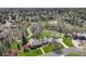 An aerial view of the estate home and beautiful tree-lined property at 21 Huntwick Ln, Cherry Hills Village, CO 80113