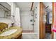 Bathroom featuring a shower, a sink and stylish finishes at 422 Willow Dr, Lochbuie, CO 80603