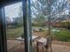 View of a shaded backyard with a patio, wooden fence, mature trees, and lush green grass at 3811 Lisbon Ct, Denver, CO 80249