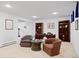 Spacious basement living room with neutral carpet, recessed lighting, and traditional furniture set at 2608 E Fremont Pl, Centennial, CO 80122