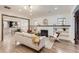 Open-concept living room with fireplace, hardwood floors, and ample natural light at 853 Saint Paul St, Denver, CO 80206