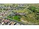 Panoramic aerial view showcasing the community's layout, including homes, green spaces, and recreational facilities at 11890 Discovery Cir, Parker, CO 80138