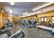 Well-equipped fitness center featuring modern exercise equipment and a bright, open layout at 11890 Discovery Cir, Parker, CO 80138