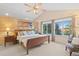 Spacious main bedroom featuring a vaulted ceiling, wood accent wall and large windows with views at 4530 Ridgewood Ct, Castle Rock, CO 80109