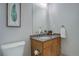 Modern bathroom with a stylish vanity and a large mirror at 2200 S University Blvd # 201, Denver, CO 80210