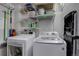 Functional laundry room with washer, dryer, and shelving at 2200 S University Blvd # 201, Denver, CO 80210