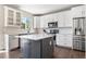 Modern kitchen with stainless steel appliances, an island, and ample cabinet space at 1632 Saddlesmith Pl, Castle Pines, CO 80108