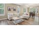 Inviting living room with wood floors, a comfortable sofa, and a bay window at 5046 Sage Brush Dr, Broomfield, CO 80023