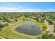 Stunning aerial view of beautiful homes surrounding a serene community pond and walking trail at 11268 Grove St # I, Westminster, CO 80031