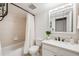 Bathroom featuring a shower and modern vanity at 601 W 11Th Ave # 1101, Denver, CO 80204