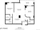 Detailed floor plan showcasing the layout of the primary bedroom, living room, and eat-in kitchen at 601 W 11Th Ave # 1101, Denver, CO 80204