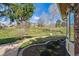 A view of a well-manicured lawn and green space beyond the home's maintained yard at 7641 S Rosemary Cir, Centennial, CO 80112
