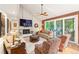 Relaxing living room with a fireplace and sliding glass doors to patio at 7956 S Eudora Cir, Centennial, CO 80122