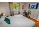 Bedroom featuring a cozy bed, study desk and a window with leafy view at 3071 S Jasmine St, Denver, CO 80222