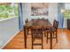 Dining room with wooden table and chairs, hardwood floors, and natural light at 3071 S Jasmine St, Denver, CO 80222