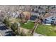 Aerial view of the home's spacious, fenced backyard and the surrounding neighborhood at 21710 Silver Meadow Ln, Parker, CO 80138