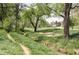 Picnic tables among trees in Sanderson Gulch Trail Park provide places to relax and enjoy nature at 1634 S King St, Denver, CO 80219
