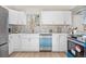 Updated kitchen features white cabinets, stainless steel appliances, and modern finishes at 3073 S Elati St, Englewood, CO 80110