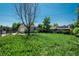 Spacious, overgrown backyard with a detached garage, some trees and vegetation at 10839 Carrol Ln, Northglenn, CO 80233