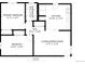 Floorplan showing a 2 bedroom, 1 bathroom home at 1217 Osceola St, Denver, CO 80204