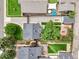 Aerial view of a home showcasing the well-manicured backyard and greenery, including a patio area for outdoor enjoyment at 5115 Osceola St, Denver, CO 80212